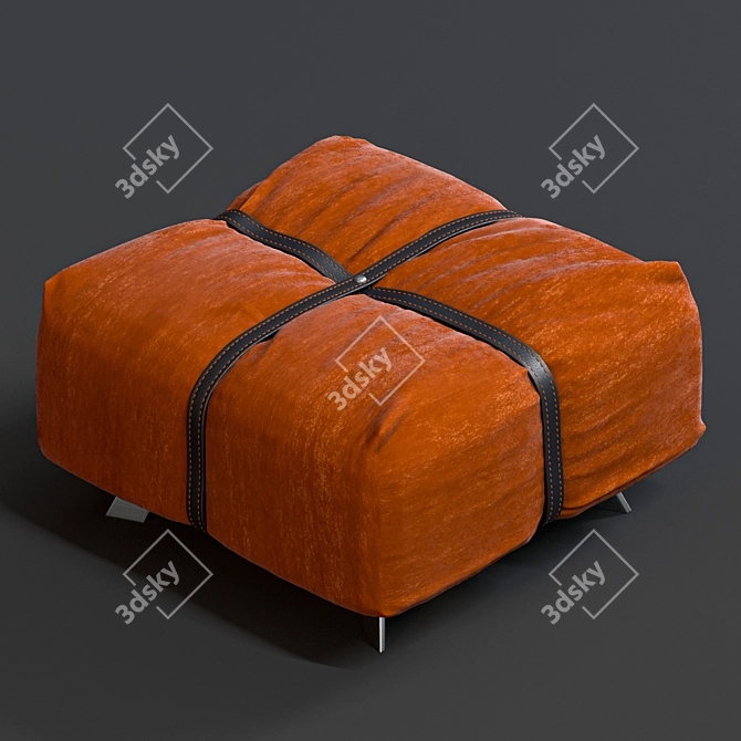 Luxury Leather Crossover Chair & Footrest 3D model image 4