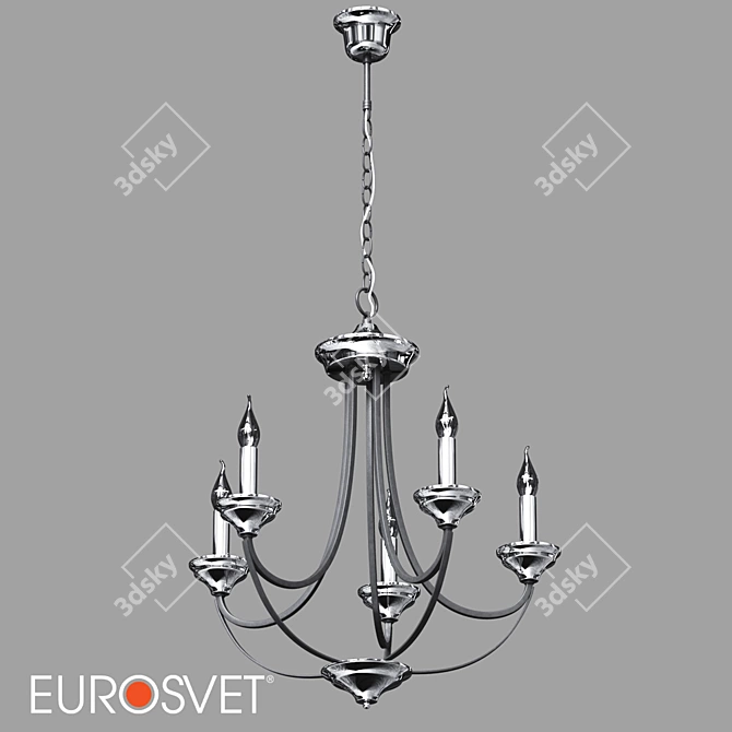 Title: Eurosvet OM Hanging Chandelier - Chrome Loft Style 3D model image 1