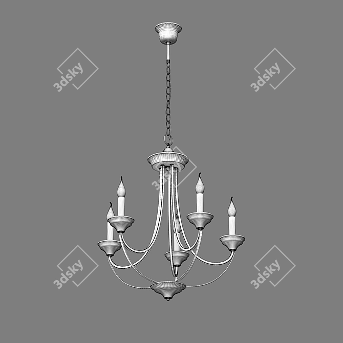 Title: Eurosvet OM Hanging Chandelier - Chrome Loft Style 3D model image 2