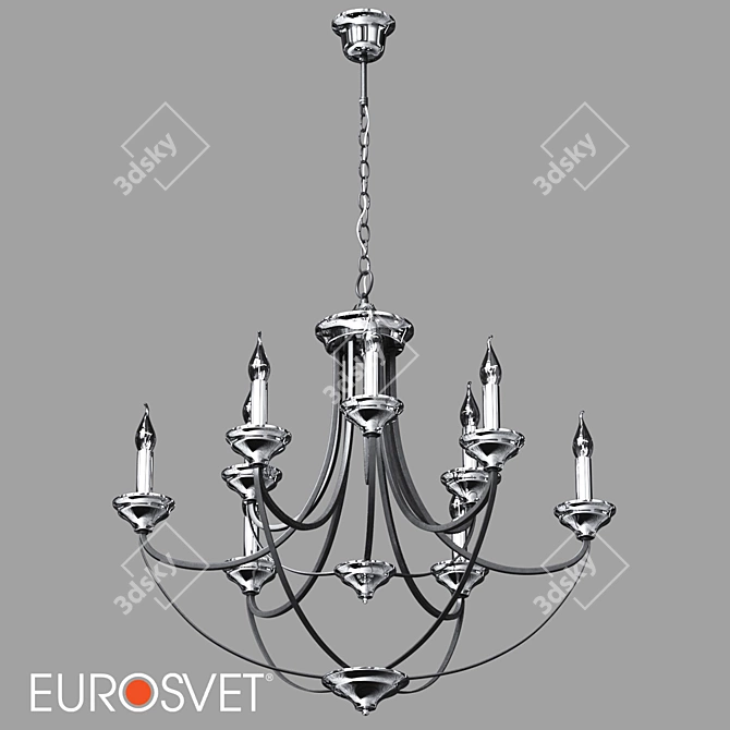 Eurosvet Lazzaro Chandelier - Chrome Hanging Loft Style 3D model image 1