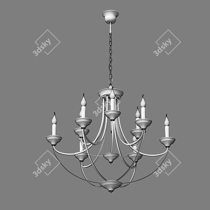 Eurosvet Lazzaro Chandelier - Chrome Hanging Loft Style 3D model image 2