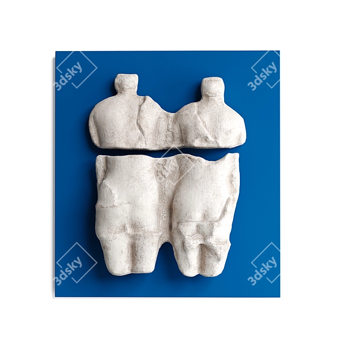  Sculpted Metal Torso Wall Panel 3D model image 1