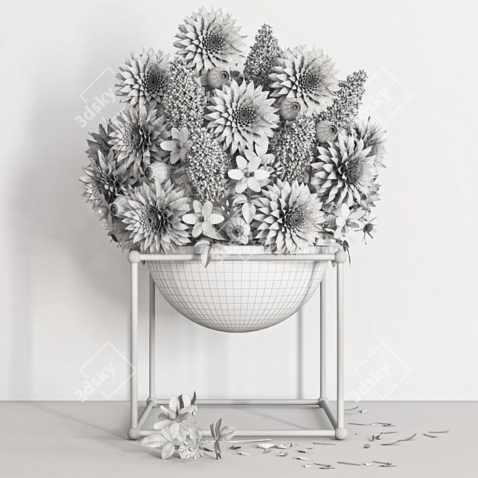 115-Piece Bouquet Set: Stunning Indoor Arrangement 3D model image 3