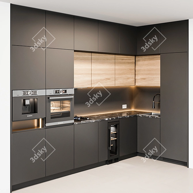 Title: Sleek Kitchen Tech Hub 3D model image 1