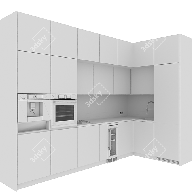 Title: Sleek Kitchen Tech Hub 3D model image 6