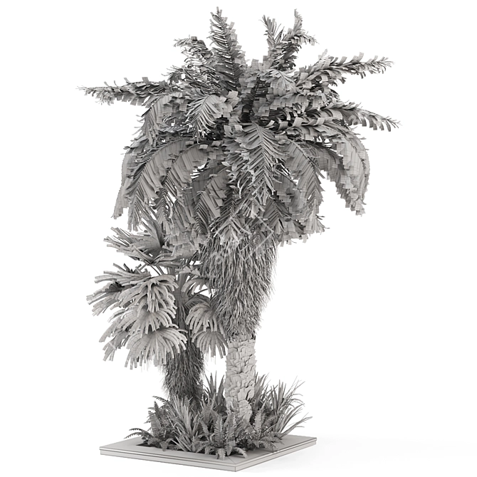 Outdoor Garden Set: Bush & Tree 3D model image 5