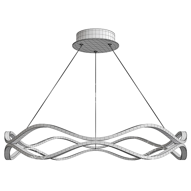 Aluminum Indoor Pendant Lamp 3D model image 2