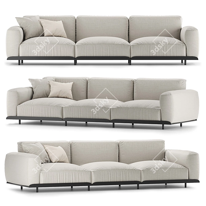 Elegant Col Claudine Sofa 3D model image 1