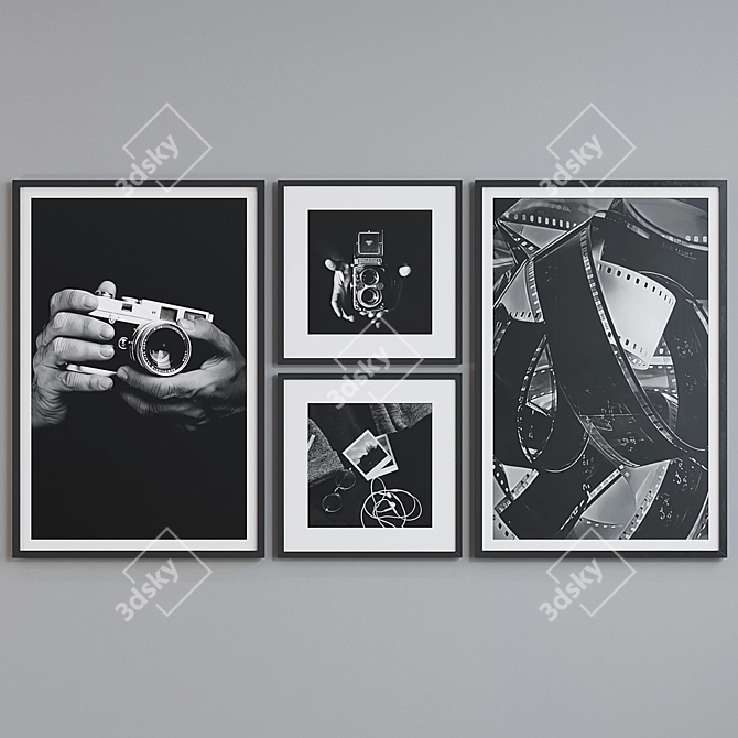 Modern Camera Frame Set 3D model image 3