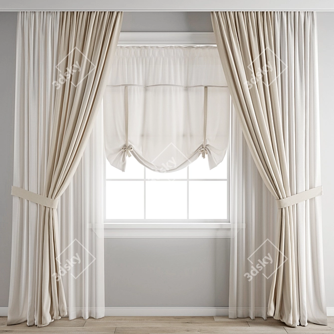 Polygonal Model Curtain 3D model image 1