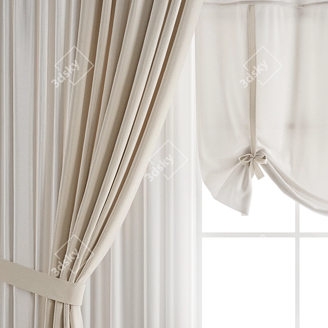 Polygonal Model Curtain 3D model image 2