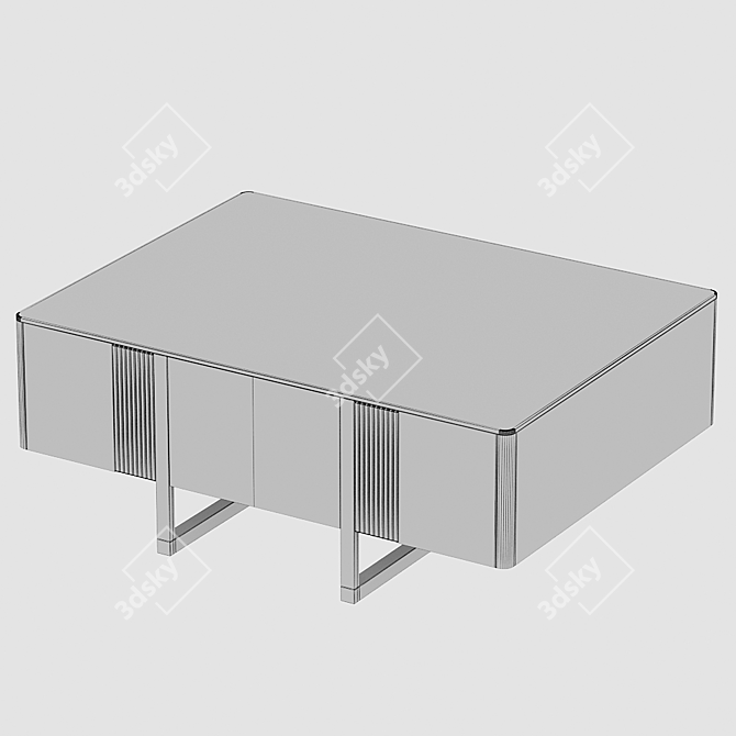 Elegant Wooden Kors Coffee Table 3D model image 3