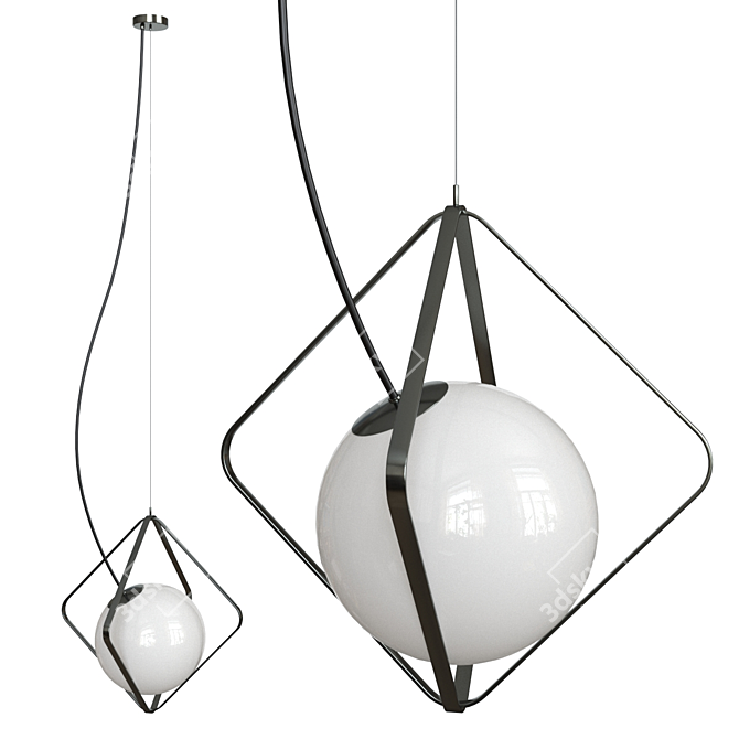 Modern Black Pendant Lamp 3D model image 1