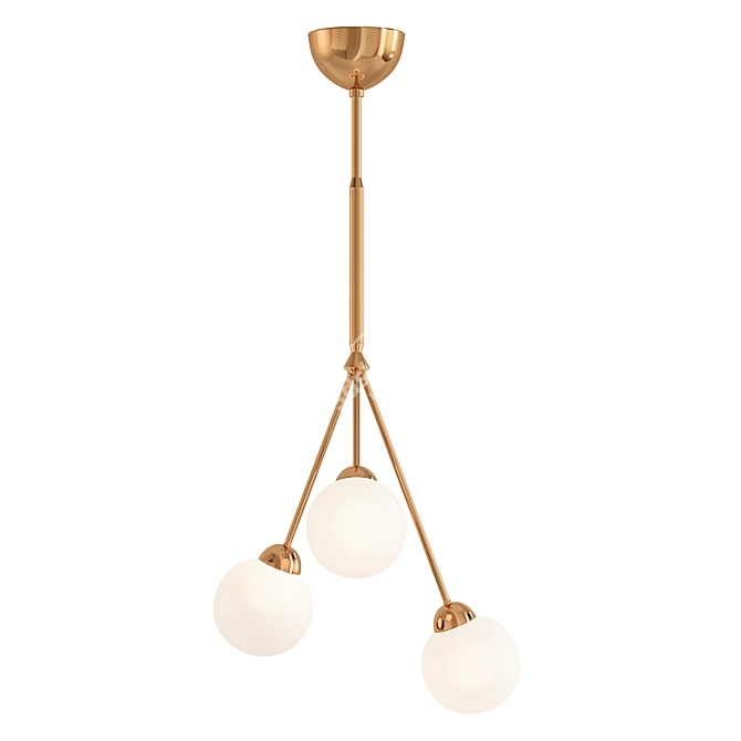 Brass Globe Pendant Light 3D model image 1