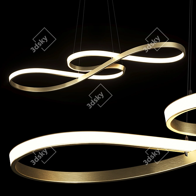 Sleek LED Pendant Light - 75cm Acrylic Dimmable 3D model image 2