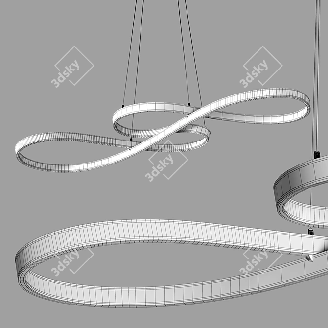 Sleek LED Pendant Light - 75cm Acrylic Dimmable 3D model image 4
