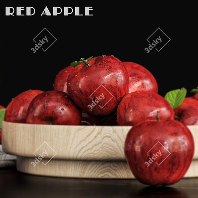 Vintage Red Apple Sculpture 3D model image 4