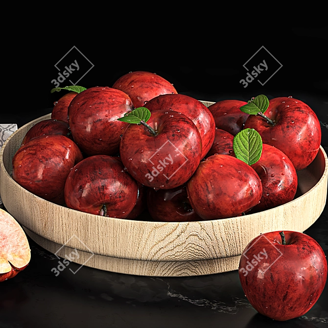 Vintage Red Apple Sculpture 3D model image 5