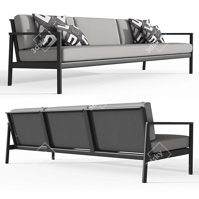 RH MARINO ALUMNUM SOFA 96: Sleek and Stylish 96-Inch Aluminum Sofa 3D model image 1