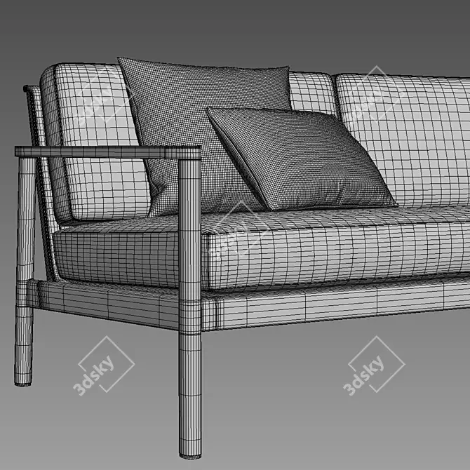 RH MARINO ALUMNUM SOFA 96: Sleek and Stylish 96-Inch Aluminum Sofa 3D model image 4