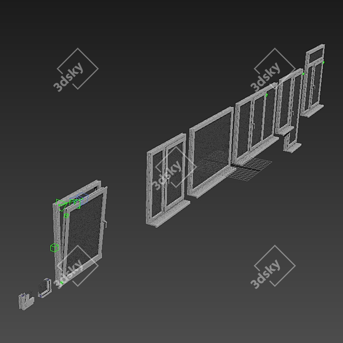VEKA Windows - Smooth Geometry, Multiple Materials 3D model image 6