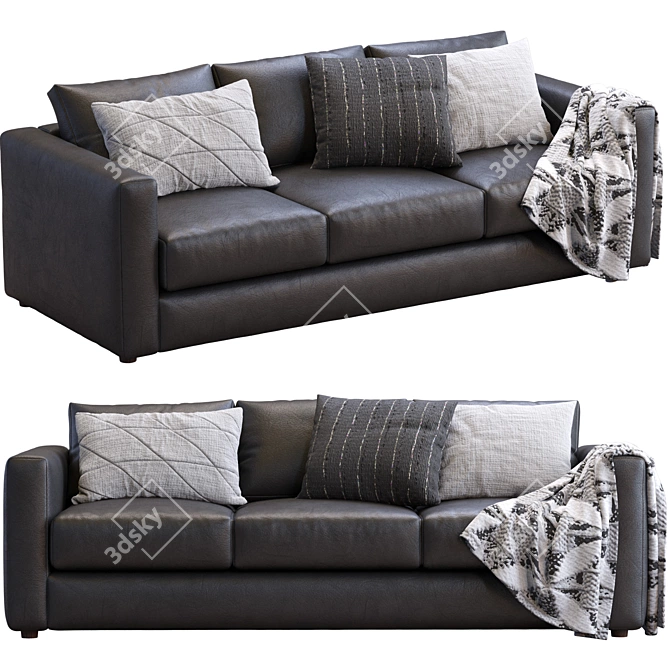 Sophisticated Leather Sofa by IKEA 3D model image 4