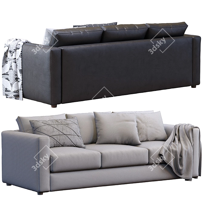 Sophisticated Leather Sofa by IKEA 3D model image 5