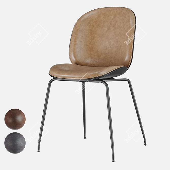 Beetle PU Stool Set: Sleek, Stylish, and Sturdy 3D model image 1