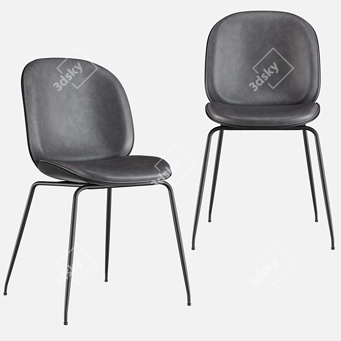 Beetle PU Stool Set: Sleek, Stylish, and Sturdy 3D model image 3