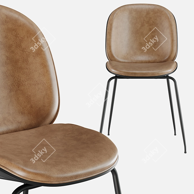 Beetle PU Stool Set: Sleek, Stylish, and Sturdy 3D model image 5