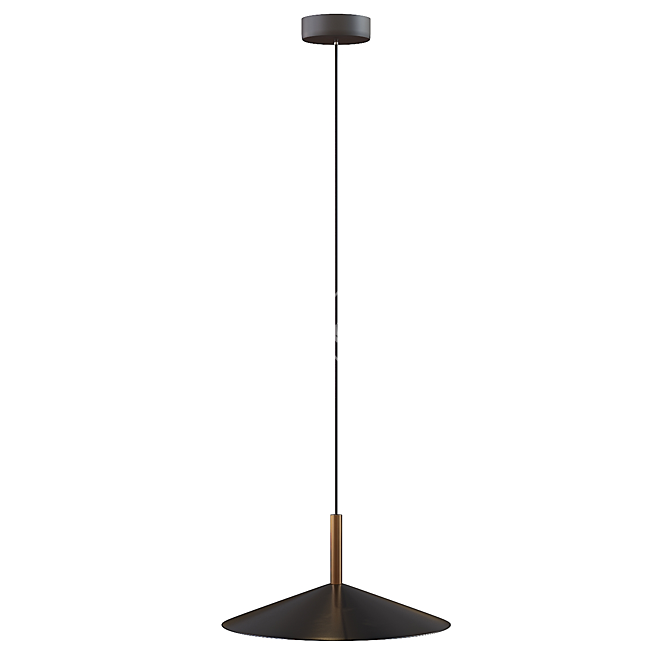 Modern LED Pendant Lamp with Conical Metal Shade | Lampatron 3D model image 3