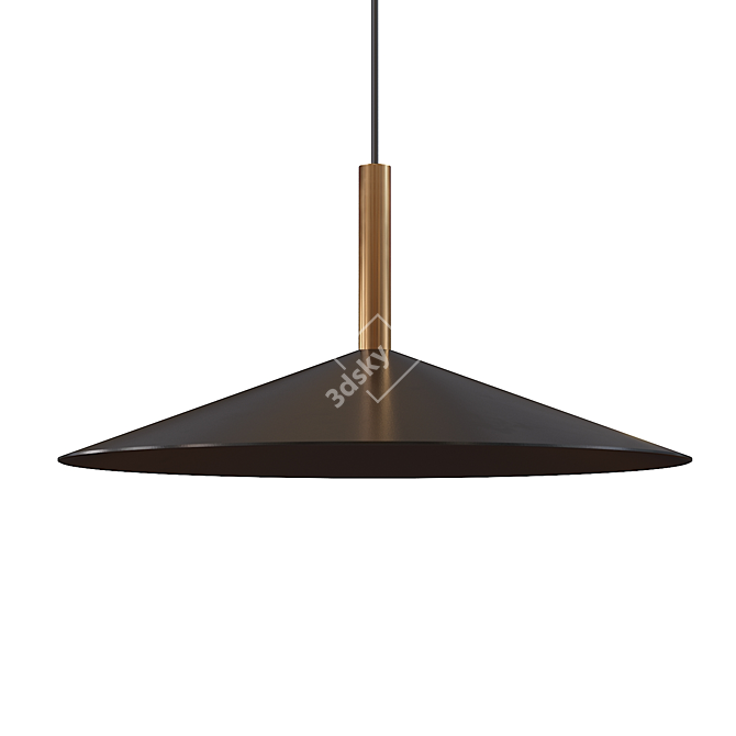 Modern LED Pendant Lamp with Conical Metal Shade | Lampatron 3D model image 4