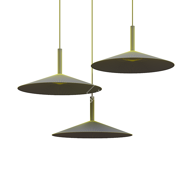 Modern LED Pendant Lamp with Conical Metal Shade | Lampatron 3D model image 6