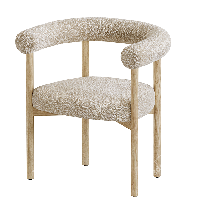 Mazz Boucle Chair & Aya Table Set 3D model image 4