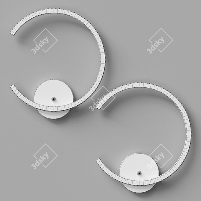 Sleek Ring LED Wall Lamp 3D model image 3