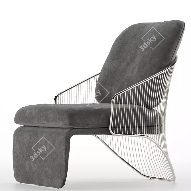 Sleek Armchair 3D model image 2