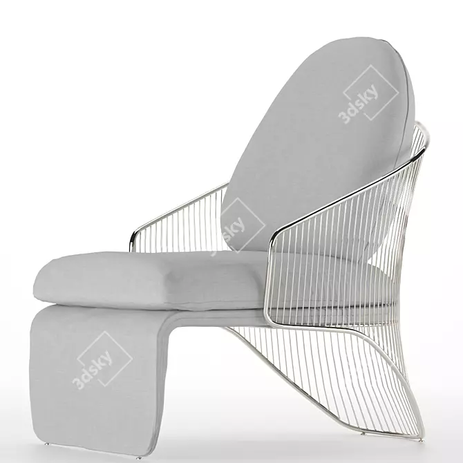 Sleek Armchair 3D model image 3