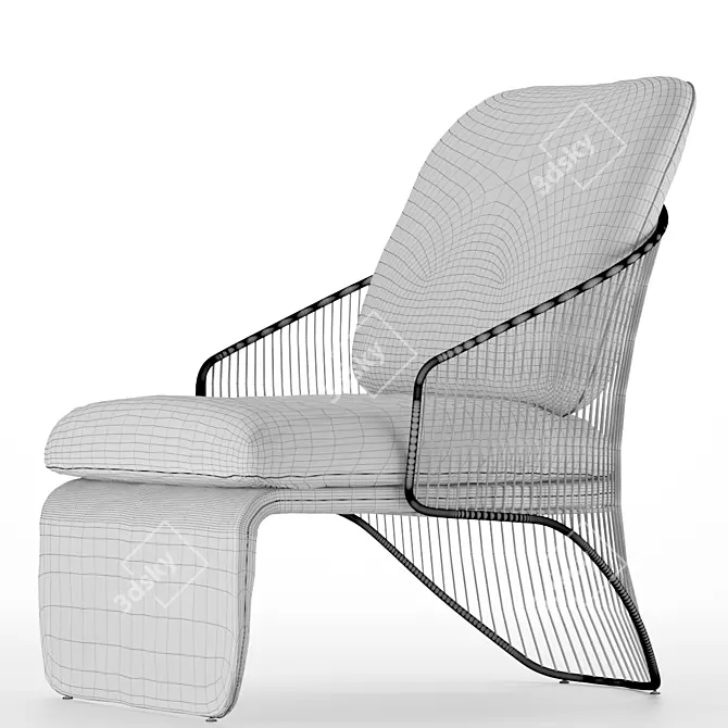 Sleek Armchair 3D model image 6