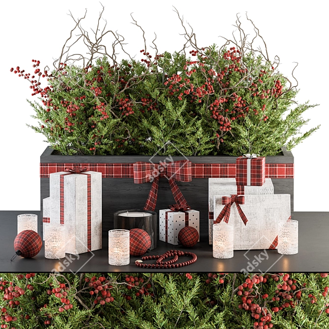 Festive Christmas Decor Set 3D model image 1