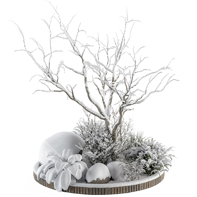 Snowy Garden Outdoor Plants 3D model image 1