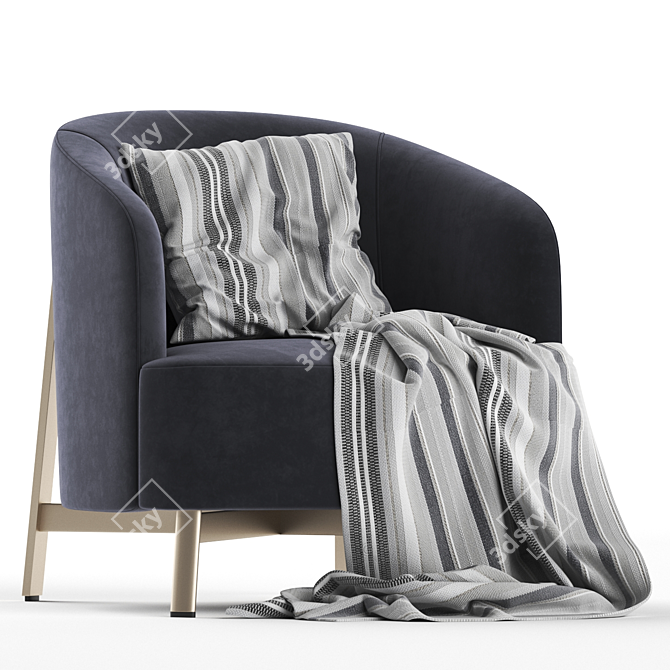 Elegant Porada Copine Armchair 3D model image 1