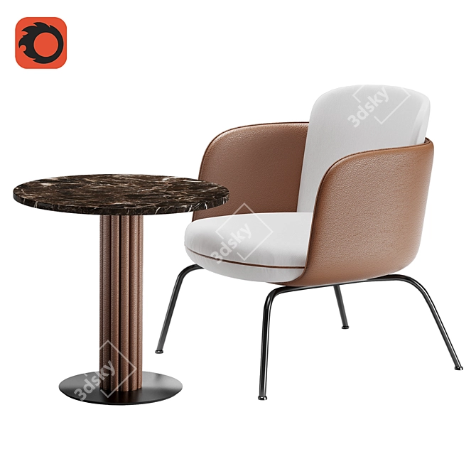 Elegant Coffee Set with Chair | Modern Design 3D model image 1