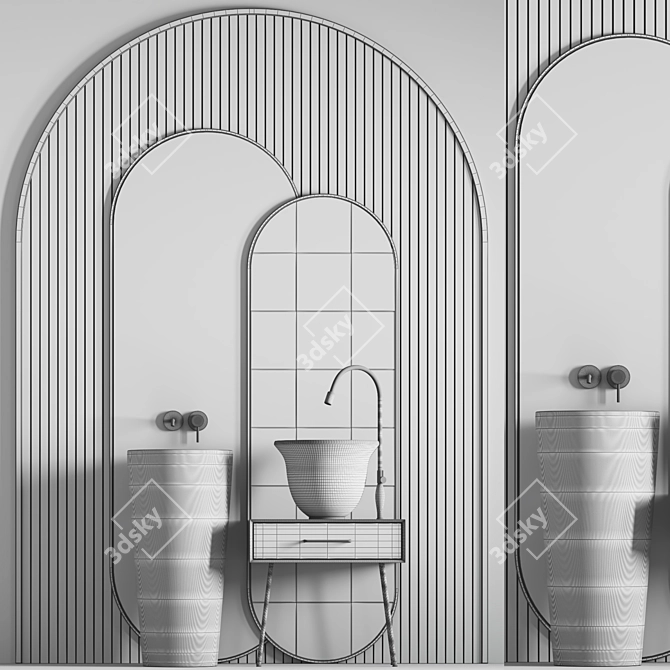 Modern Bathroom Furniture Set 3D model image 7