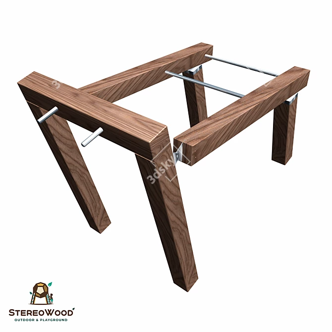 NaturePlay CWS042: Wooden & Metal Playground Set 3D model image 2