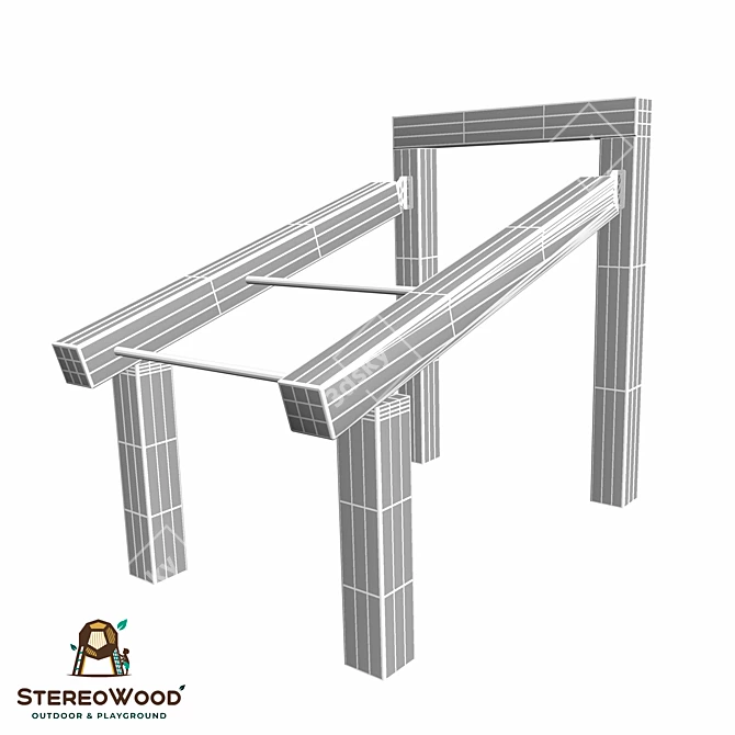 NaturePlay CWS042: Wooden & Metal Playground Set 3D model image 3