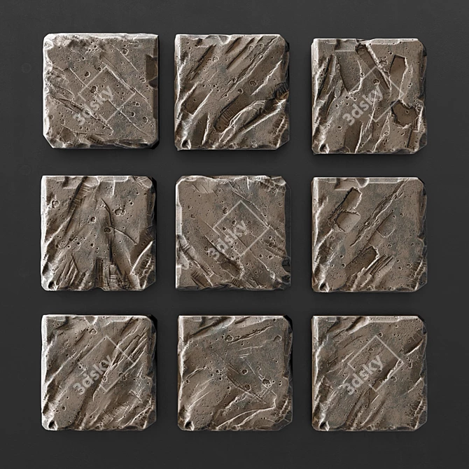 Stone Cube Panel - Classic Elegance for Any Space 3D model image 1