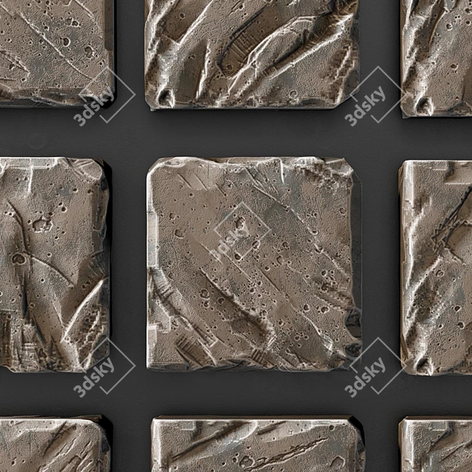 Stone Cube Panel - Classic Elegance for Any Space 3D model image 4