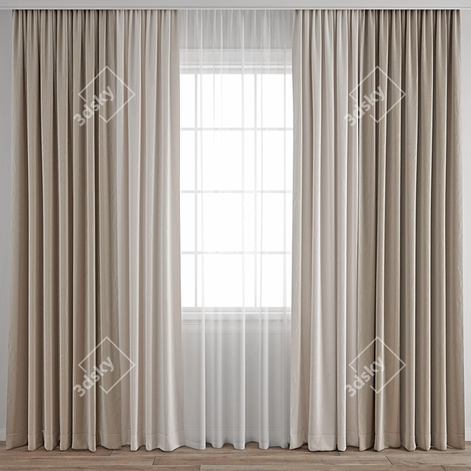 Polygonal Model Curtain 415 3D model image 1