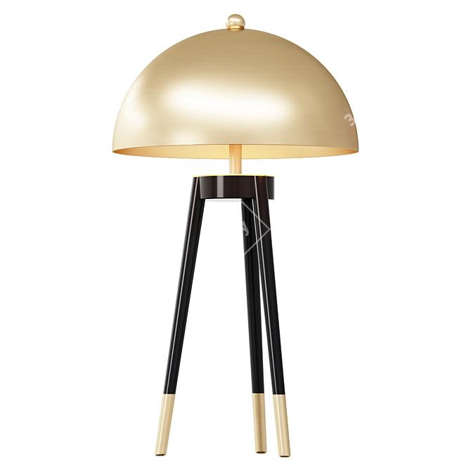 Elegant Gold & Black Table Lamp 3D model image 1