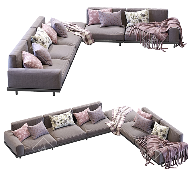 Modern Italian Design: Arflex Naviglio Sofa 3D model image 2